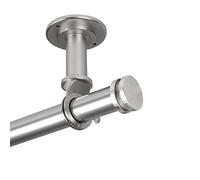 Rod Desyne Bun - Tenda divisoria da soffitto, 2,5 cm, Colore: Nero, Satin Nickel, 28-48"