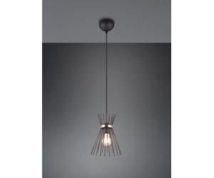 ROD SOSPENSIONE BACCHETTE DI METALLO NERO E ORO D. 20CM 1 LUCE ATTACCO E27