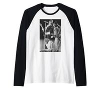 Rod Stewart Ian McLagan Ronnie Wood facce in tour Maglia con Maniche Raglan