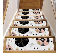RODAILYCAY 15 tappetini antiscivolo per scale, semplici gradini in legno, per interni, lavabili in lavatrice, per bambini, anziani e animali domestici