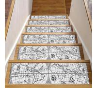 RODAILYCAY 15 tappetini per scale, 20,3 x 76,2 cm, per gradini in legno, con mappa delle parole, antiscivolo, senza residui, per bambini, anziani e cani