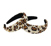 RODAILYCAY 2 cerchietti larghi per capelli, gialli leopardati, spessi e imbottiti, elastici per capelli, fascia elastica per capelli, turbante
