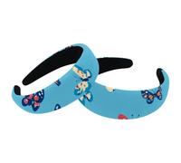 RODAILYCAY 2 cerchietti per capelli colorati con motivo a farfalle, per donne e ragazze, fasce antiscivolo per il trucco, fasce per capelli a turbante per la doccia