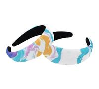 RODAILYCAY 2 cerchietti per capelli colorati, motivo marmorizzato, in velluto, spessi e imbottiti, larghi per donne e ragazze, per capelli, non scivolano