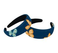 RODAILYCAY 2 cerchietti per capelli con motivo a farfalla, in velluto, spessi e imbottiti, non scivolano, fasce larghe per capelli per donne e ragazze