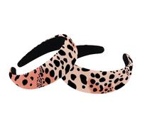 RODAILYCAY 2 cerchietti per capelli da donna antiscivolo, motivo leopardato, rosa leopardato, turbante per la doccia