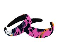 RODAILYCAY 2 cerchietti per capelli da donna con motivo astratto marmorizzato antiscivolo, fascia per trucco ampia per la doccia