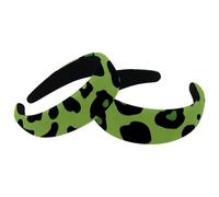 RODAILYCAY 2 cerchietti per capelli da donna e ragazza, motivo leopardato verde, antiscivolo, per il trucco, per la doccia