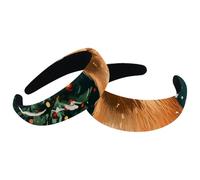RODAILYCAY 2 cerchietti per capelli imbottiti con motivo capibara accanto all'albero di Natale, alla moda, spessi e larghi, cerchietti per capelli per donne e ragazze, cerchietti per capelli in