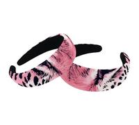 RODAILYCAY 2 cerchietti per capelli in velluto, spessi e imbottiti, rosa leopardato, larghi, per donne e ragazze, non scivolano