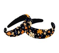 RODAILYCAY 2 Confezioni Ditsy Floreale Seamless Pattern Imbottito Fasce Moda Spessa Fascia Fascia per capelli Cerchietto Velluto Cerchietto per capelli per donne