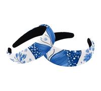 RODAILYCAY 2 fasce per capelli da donna, antiscivolo, motivo farfalla blu e fiore, graziose fasce per capelli spesse e larghe, accessori per capelli