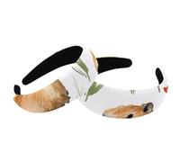 RODAILYCAY 2 fasce per capelli da donna con capibara e motivo floreale a forma di cuore, antiscivolo, per trucco e per la doccia