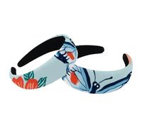 RODAILYCAY 2 fasce per capelli da donna, con sfondo blu colorato con farfalla e fiore, stile vintage, antiscivolo, spesse, imbottite, per capelli