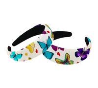RODAILYCAY 2 fasce per capelli da donna e ragazza, imbottite, colorate farfalla volante, alla moda, spesse, larghe, in velluto