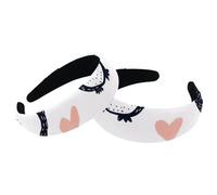 RODAILYCAY 2 fasce per capelli in velluto a turbante largo, alla moda, fasce elastiche per capelli con pinguino e cuore, per donne, 2 misure