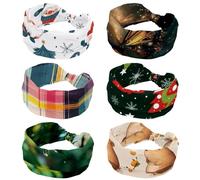 RODAILYCAY 6 fasce per capelli da donna, con fiori e farfalla nel cielo stellato, fasce larghe elasticizzate, fasce per la testa alla moda, fascia per la testa per yoga, allenamento, accessori per