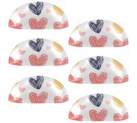 RODAILYCAY 6 pomelli a forma di cuore per cassetti e cassettiere, pomelli per armadietti da cucina, maniglie per cassetti del bagno, armadio, armadio, armadi
