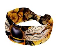 RODAILYCAY Ampia fascia per capelli da donna, con cielo stellato e ape, assorbe il sudore, fascia elastica morbida, accessorio per capelli da yoga, accessorio per capelli alla moda