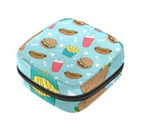 RODAILYCAY Borsa di immagazzinaggio per sanitari, supporto per assorbenti infermieristici, borse mestruali con cerniera per ciclo mestruale blu motivo alimentare femminile Pad organizzatore tamponi