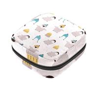 RODAILYCAY Borsa per assorbenti igienici, borsa portatile per coppette mestruali, borsa per il primo ciclo mestruale per donne e ragazze, pinguino freddo con cappelli inverno neve cerniera