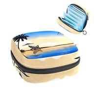 RODAILYCAY Borsa per assorbenti igienici, borsa portatile per coppette mestruali, borsa per il primo ciclo mestruale per donne e ragazze, bella palma estiva con cerniera per le mestruazioni