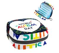 RODAILYCAY Borsa per assorbenti igienici, borsa portatile per coppette mestruali, borsa per il primo ciclo mestruale, per donne e ragazze, borsa imbottita con cerniera per la giornata dell'autismo