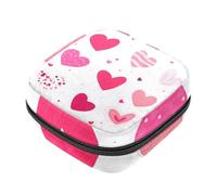 RODAILYCAY Borsa per assorbenti igienici, borsa portatile per coppette mestruali, borsa per il primo ciclo mestruale per donne e ragazze, borsa imbottita con cuori disegnati a mano con cerniera