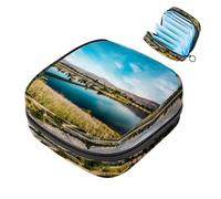 RODAILYCAY Borsa per assorbenti igienici, borsa portatile per coppette mestruali, borsa per il primo periodo per donne e ragazze, borsa imbottita con cerniera sul lago con cerniera per le mestruazioni