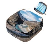 RODAILYCAY Borsa per assorbenti igienici, borsa portatile per coppette mestruali, borsa per il primo periodo per donne e ragazze, borsa imbottita con cerniera per le mestruazioni del lago