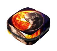 RODAILYCAY Borsa per assorbenti igienici con cerniera, morbida borsa per assorbenti mestruali, borsa 3D bilanciata con Yin Yang Moon Earth per assorbenti igienici, borsa porta tamponi