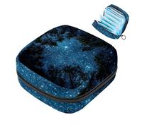 RODAILYCAY Borsa per assorbenti igienici, la Via Lattea Foresta Tampon Borse con cerniera, Borsa mestruale per ragazze adolescenti Borsa mestruale femminile