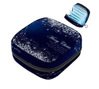 RODAILYCAY Borsa per coppette mestruali con cerniera, sacchetti per assorbenti igienici, con scritta Merry Christmas Snowflake Soft Tampons Collect Holder Purse per ragazze donne signore femminili