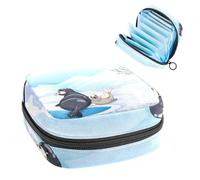 RODAILYCAY Borsa per coppette mestruali con cerniera, sacchetti per assorbenti igienici, due sigilli seduti sul ghiaccio, morbidi assorbenti, borsa per ragazze donne donne femminili