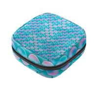 RODAILYCAY Borsa per coppette mestruali con cerniera, sacchetti per assorbenti igienici, motivo a squame di sirena verde e rosa, morbidi assorbenti, borsa per ragazze donne donne femminili