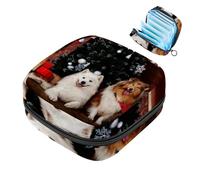RODAILYCAY Borsa per tovaglioli igienici con cerniera, morbida borsa per assorbenti mestruali, borsa portaoggetti per cani con animali di Natale, borsa porta tamponi