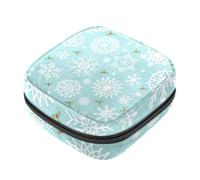 RODAILYCAY Borsa portaoggetti per assorbenti igienici, borsa per il primo ciclo mestruale con fiocchi di neve, per ragazze e donne, sacchetto per coppetta mestruale femminile borse per tamponi