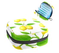 RODAILYCAY Borsa portaoggetti per assorbenti igienici, giallo brillante con motivo di limoni e frutti per il primo periodo, borsa per ragazze e donne, sacchetto per coppetta mestruale femminile borse