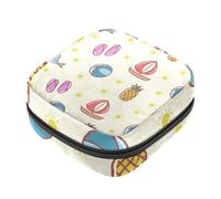 RODAILYCAY Borsa portaoggetti per assorbenti igienici, graziosa borsa estiva con elementi in stile cartone animato, per ragazze e donne, borsa per coppette mestruali femminili, Multicolore 1,