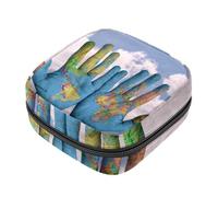 RODAILYCAY Borsa portaoggetti per assorbenti igienici, graziosa rana e zanzara, per ragazze e donne, per coppette mestruali, per mestruazioni femminili, Multicolore 6, 4.7x6.6x6.6 in/12x17x17 cm