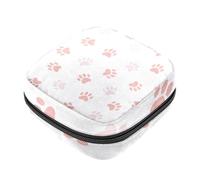 RODAILYCAY Borsa portaoggetti per assorbenti igienici, motivo impronta di gatto, rosa, per ragazze e donne, per coppette mestruali femminili, Multicolore 10, 4.7x6.6x6.6 in/12x17x17 cm