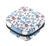 RODAILYCAY Borsa portaoggetti per assorbenti igienici, motivo impronta di gatto, rosa, per ragazze e donne, per coppette mestruali femminili, Multicolore 8, 4.7x6.6x6.6 in/12x17x17 cm