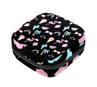 RODAILYCAY Borsa portaoggetti per assorbenti igienici, motivo impronta di gatto, rosa, per ragazze e donne, per coppette mestruali femminili, Multicolore 5., 4.7x6.6x6.6 in/12x17x17 cm