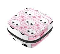RODAILYCAY Borsa portaoggetti per assorbenti igienici, motivo impronta di gatto, rosa, per ragazze e donne, per coppette mestruali femminili, Multicolore 1, 4.7x6.6x6.6 in/12x17x17 cm
