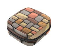 RODAILYCAY Borsa portaoggetti per assorbenti igienici, motivo in legno, per ragazze e donne, per coppette mestruali femminili, multicolore 3, 4.7x6.6x6.6 in/12x17x17 cm