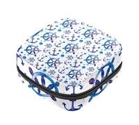 RODAILYCAY Borsa portaoggetti per sanitari, supporto per assorbenti infermieristici, borse mestruali con cerniera borse per ciclo mestruale acquerello blu timone ancora femminile organizer per tamponi