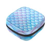 RODAILYCAY Borsa portaoggetti per sanitari, supporto per assorbenti per allattamento, borse mestruali con cerniera, motivo a squame di pesce sirena blu da sogno, organizer per tamponi mestruali