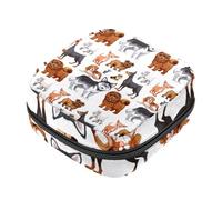 RODAILYCAY Borsa portaoggetti per sanitari, supporto per assorbenti per allattamento, borse mestruali con cerniera carino cane husky chihuahua shar pei cucciolo mestruale femminile tampone