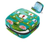 RODAILYCAY Borsa portaoggetti per sanitari, supporto per assorbenti per allattamento, con cerniera, per contare i numeri con rane verdi, organizer per tamponi mestruali femminili