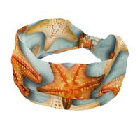 RODAILYCAY Cerchietti larghi da donna, fascia a turbante antiscivolo, comode fasce per capelli annodate, fascia elastica per capelli con stella marina, accessori per capelli alla moda